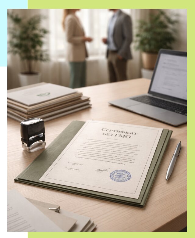 Сертификат без ГМО в Темрюке от 7720 р. оформить срочно Алешин-Тмр